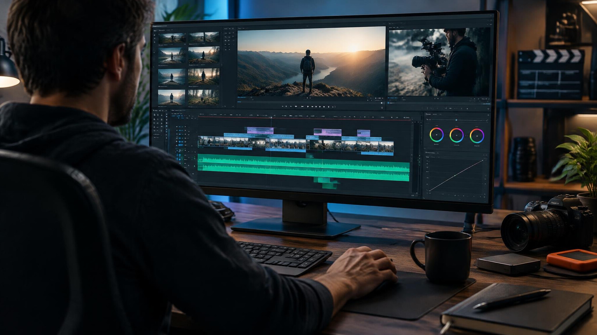 professional video editing setup