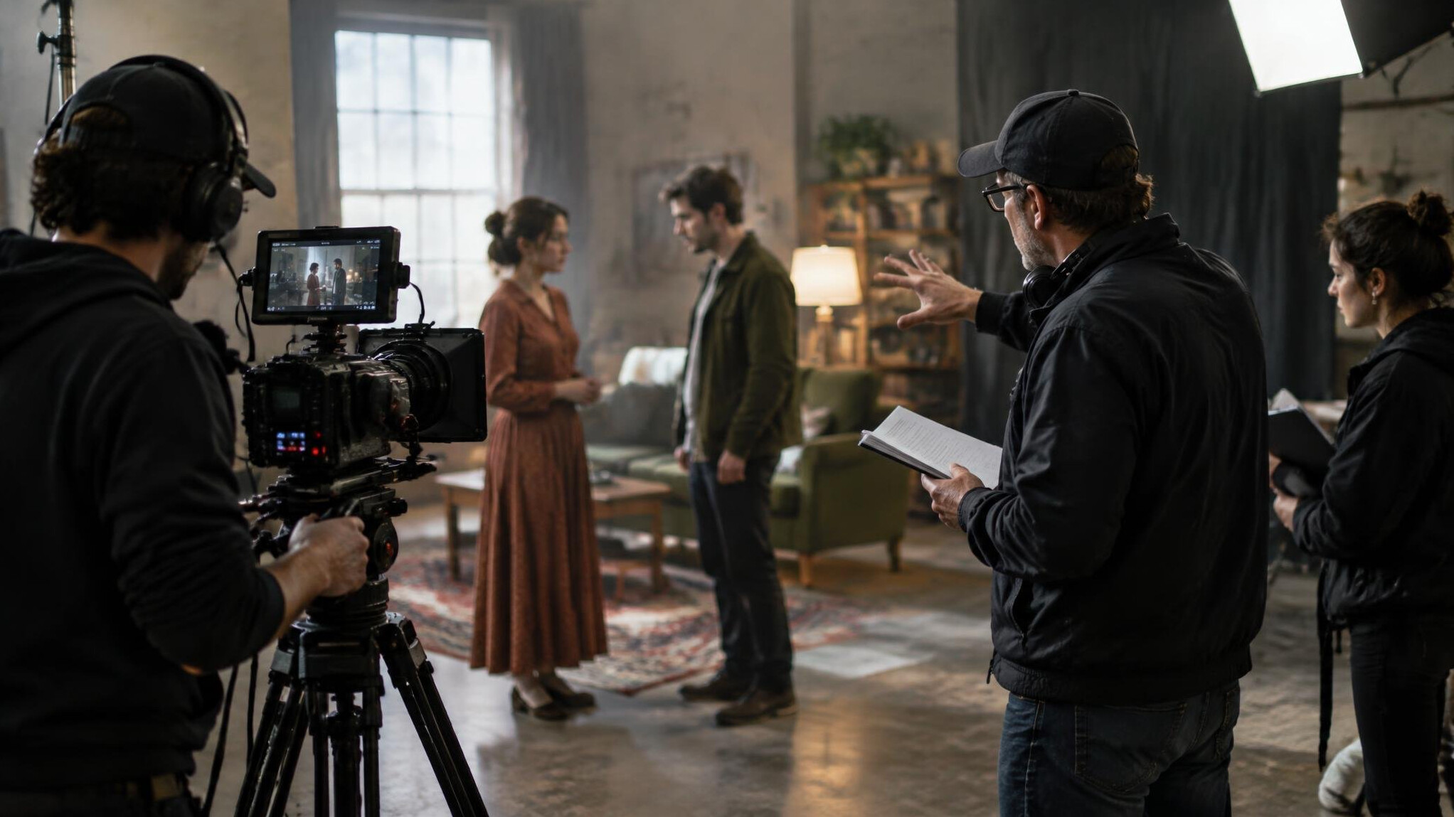 film crew on set