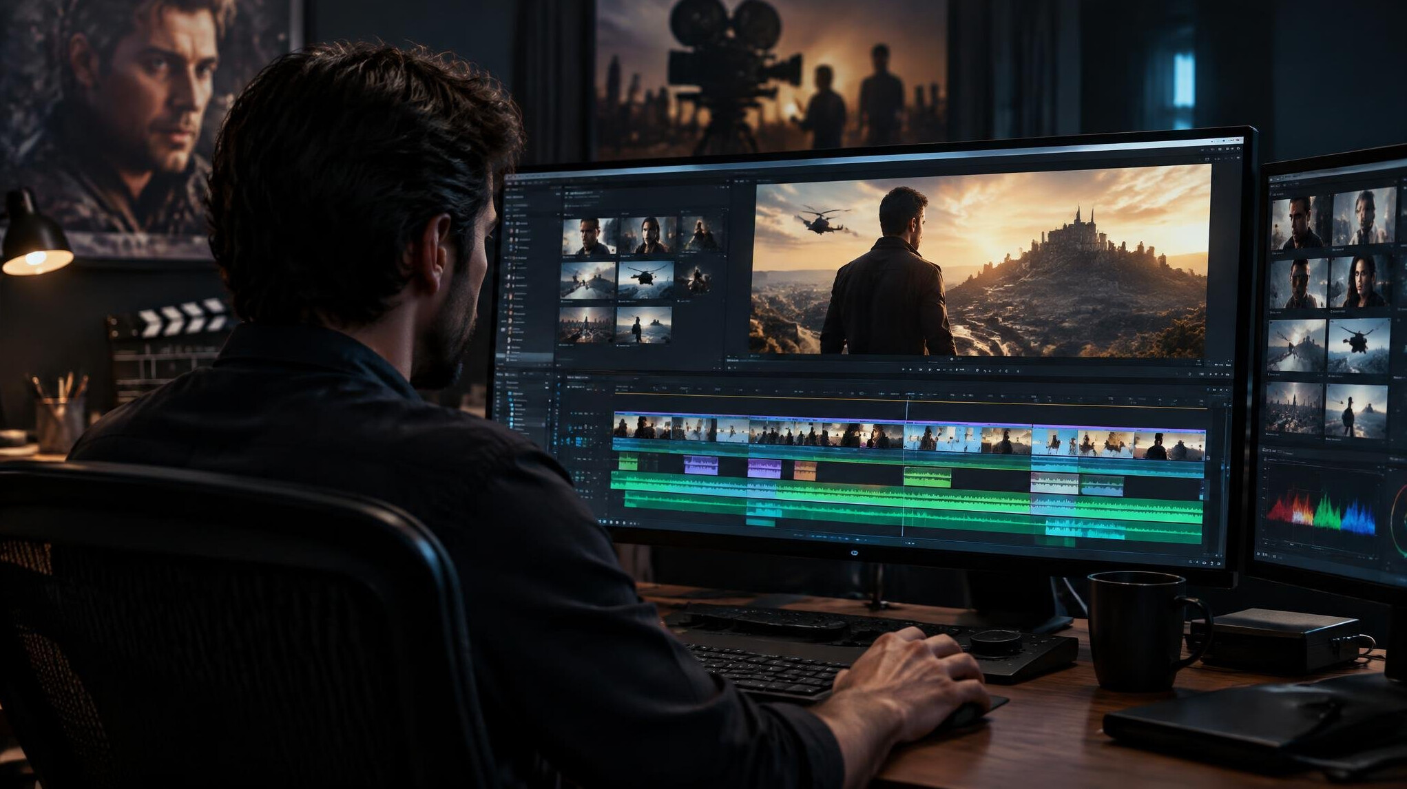 professional film editor editing
