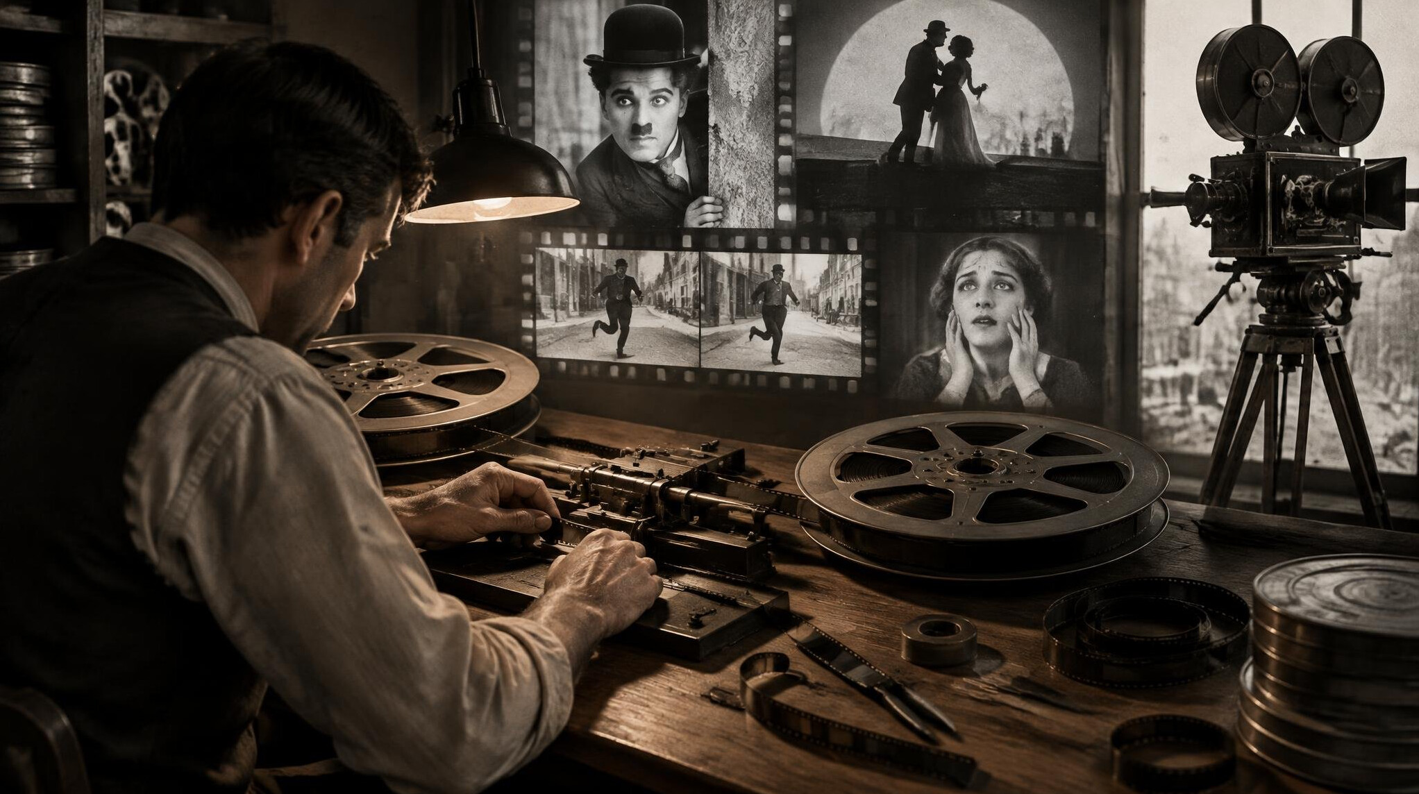 film editor at work