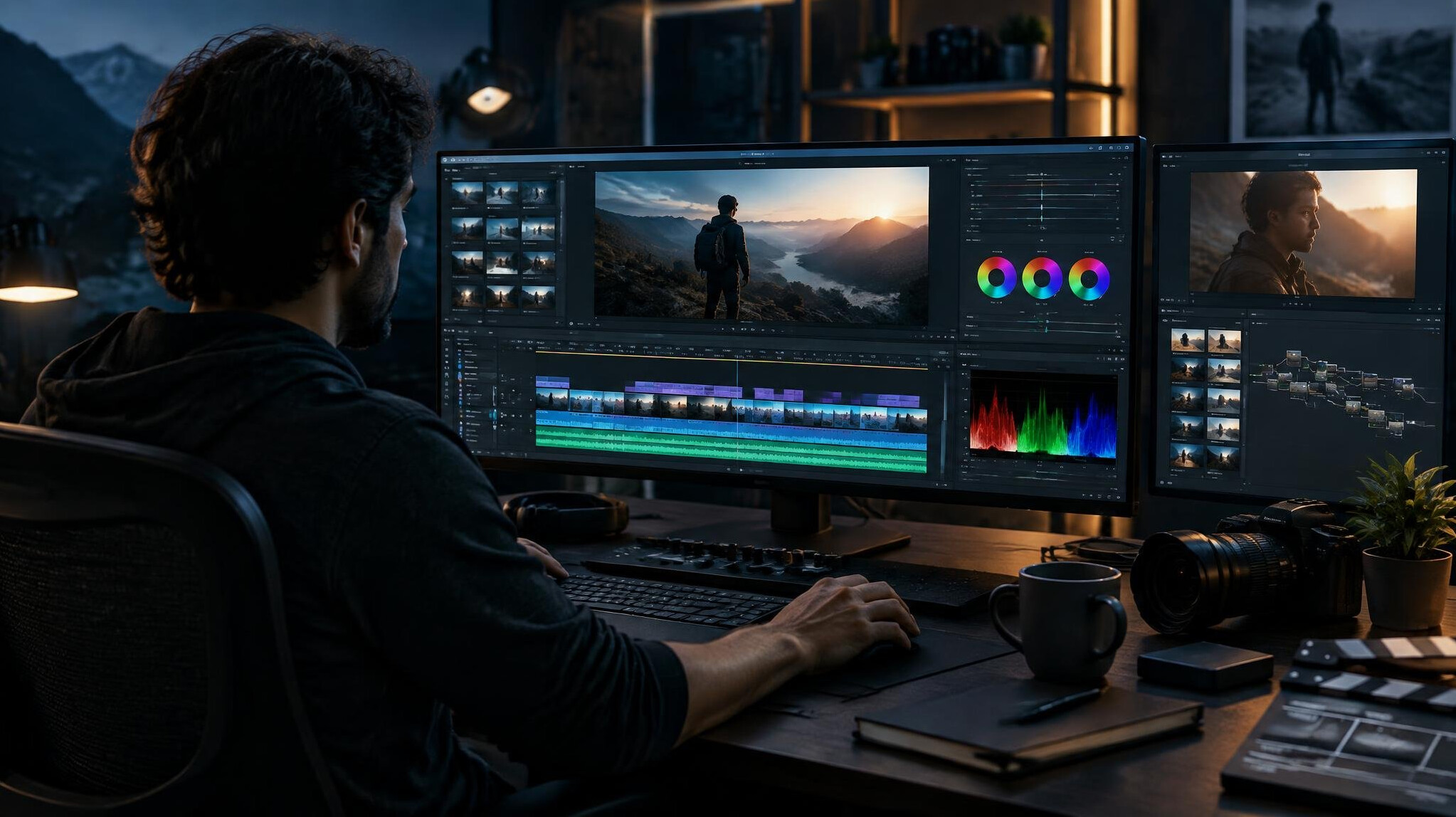 professional video editing setup