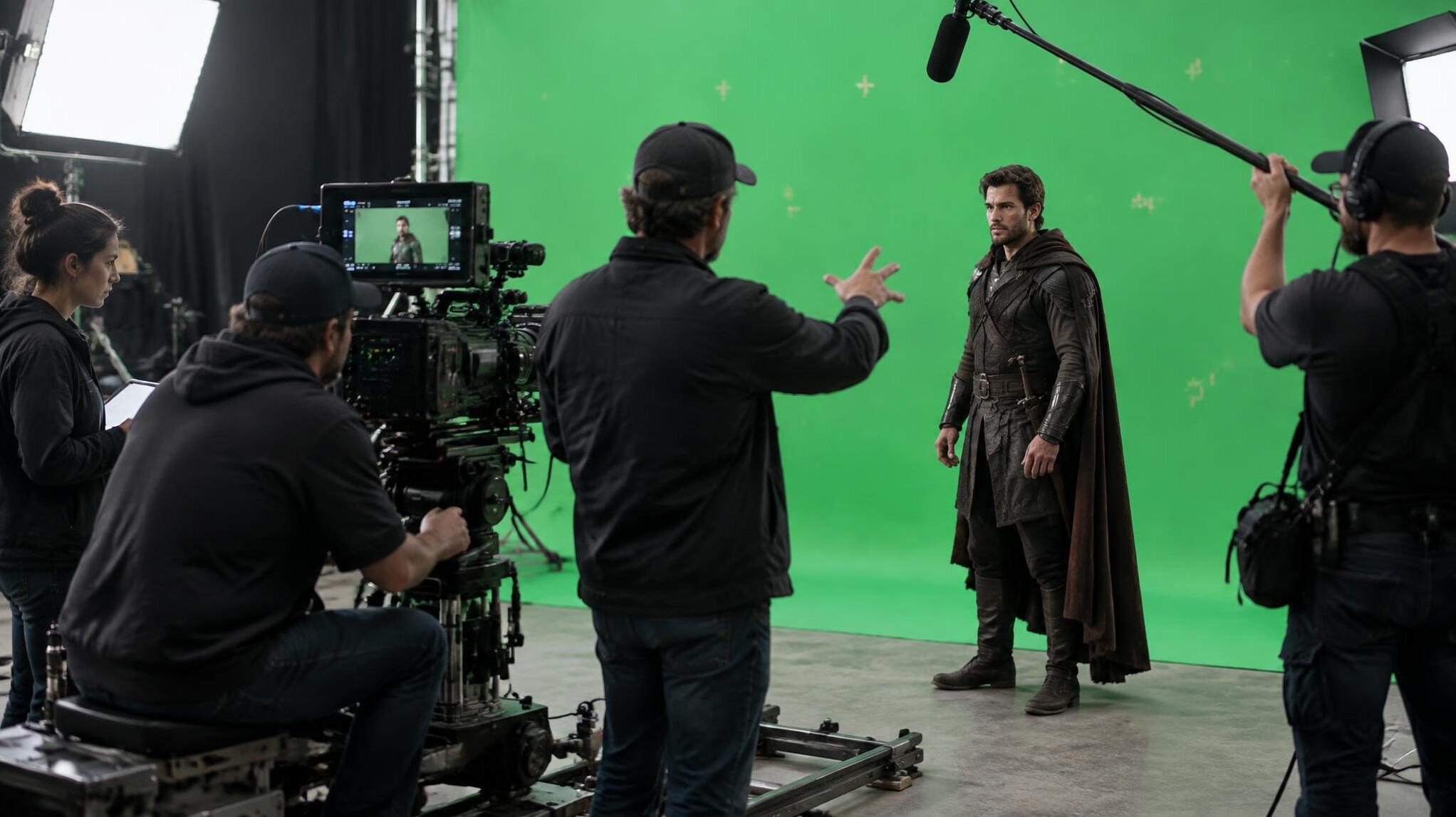film crew on set