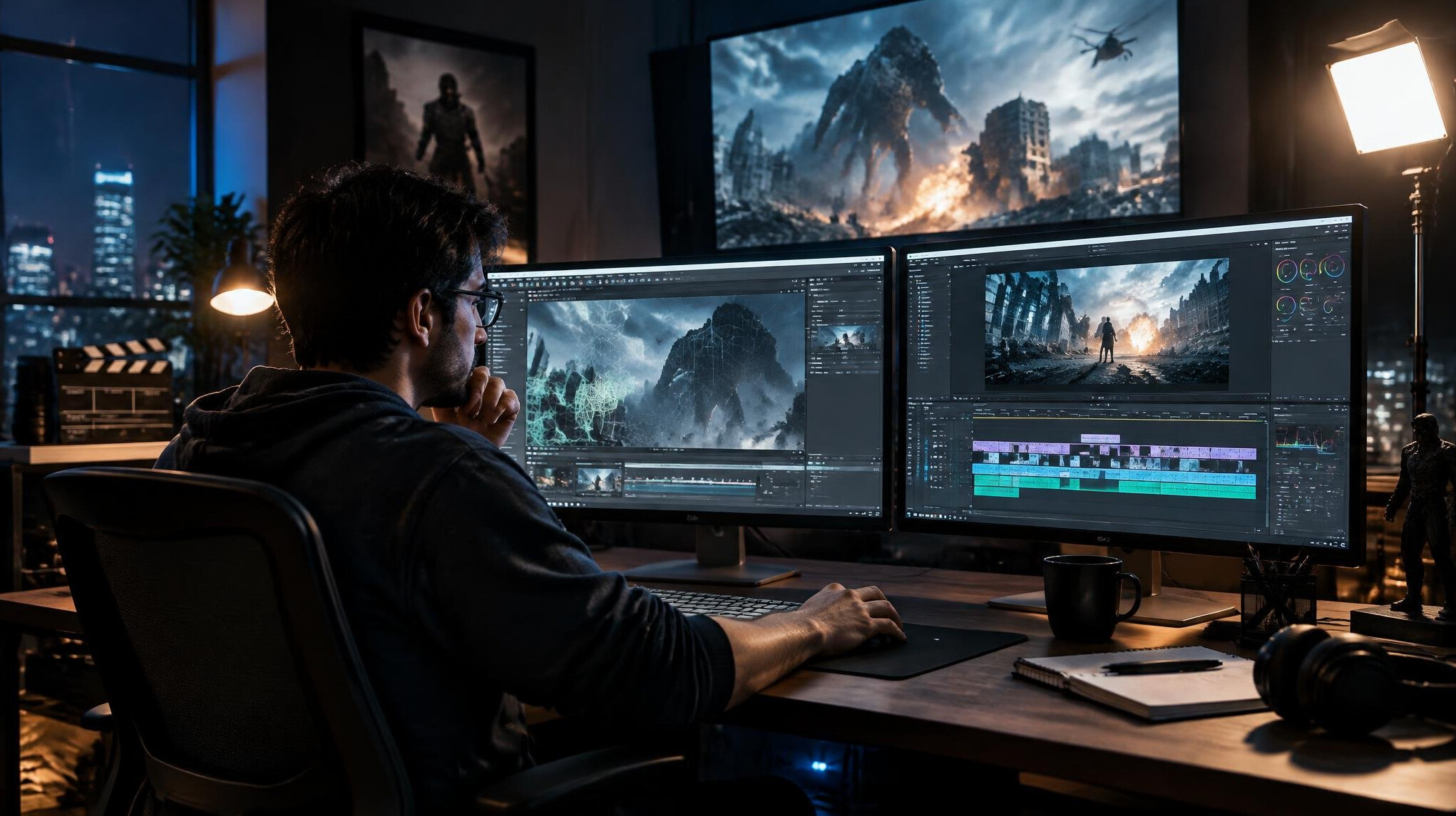vfx artist working late